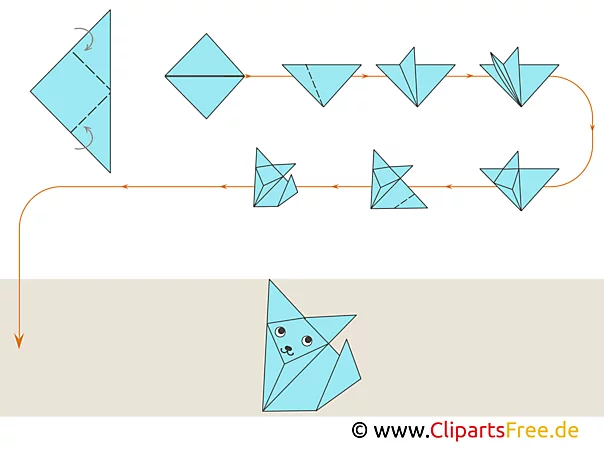 Origami Fuchs falten Anleitung