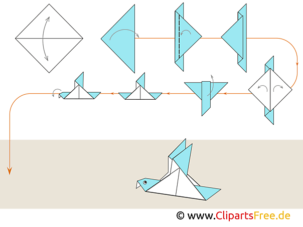 Origami Taube falten mit Papier Origami Taube falten mit Papier