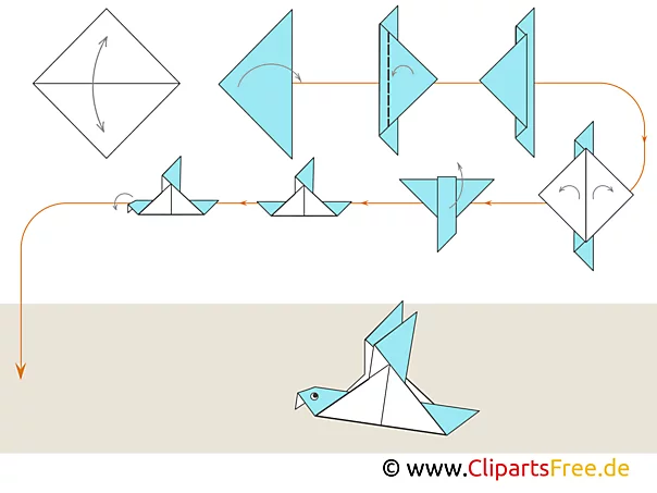 Origami Taube falten mit Papier