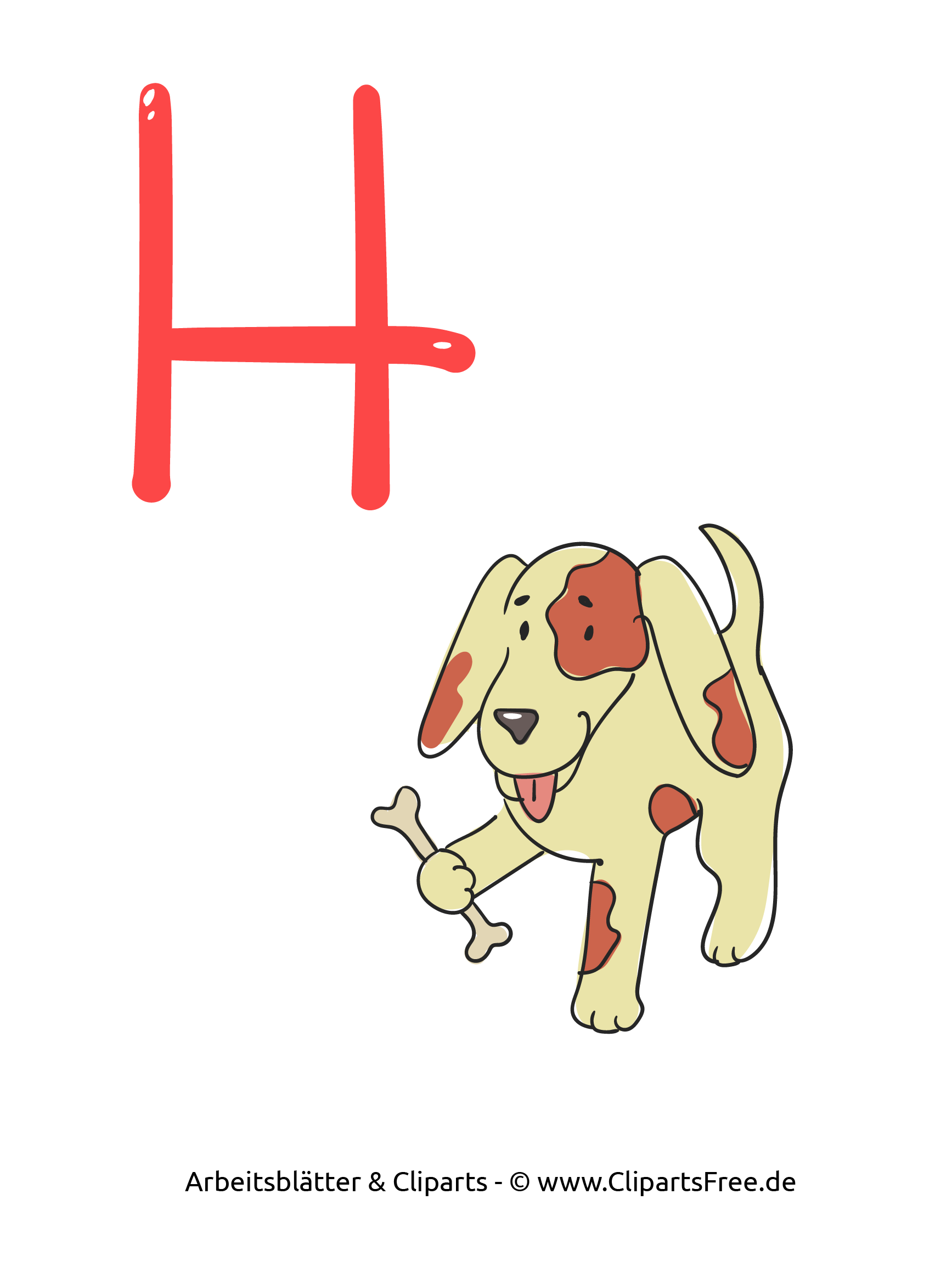 H - Buchstabenkarten ausdrucken Lesen und Schreiben lernen