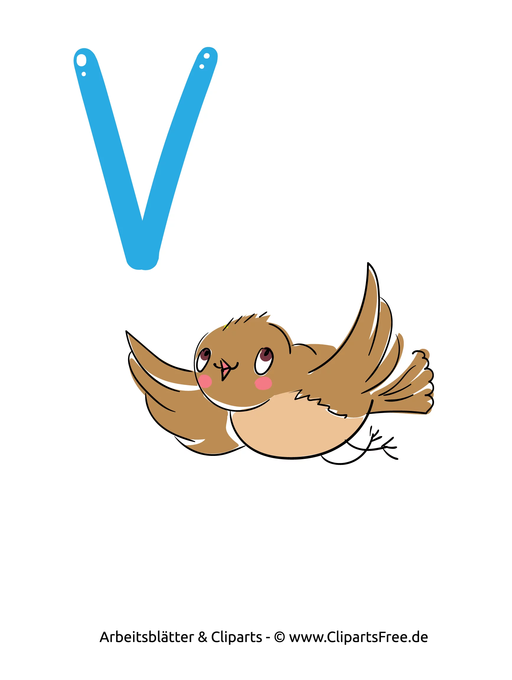 V - Arbeitsblatt mit Alphabet zum Drucken
