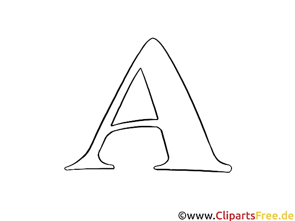 A Buchstaben zum Ausmalen