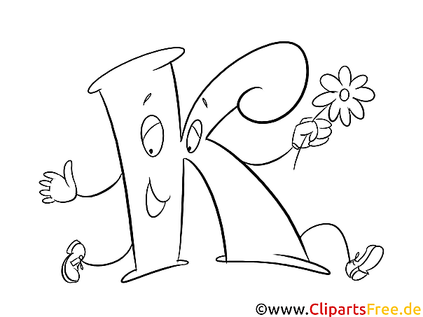 K Buchstaben-Vorlagen zum Ausmalen