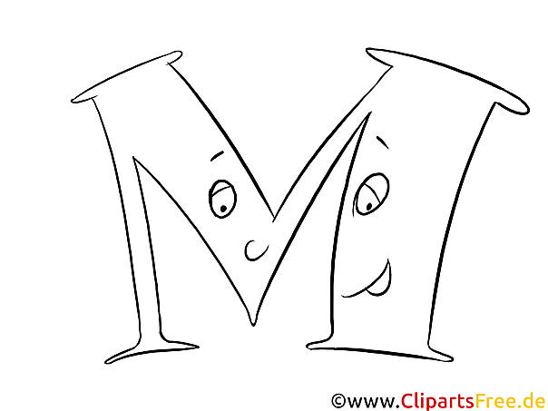 M Buchstabe-VOrlage für Schule und KiGa