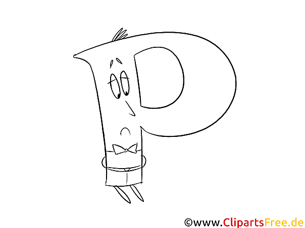 P Buchstabe zum Ausmalen - Alphabet spielerisch lernen
