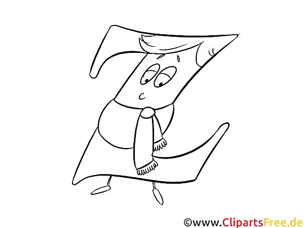 Z Alphabet zum Ausdrucken und Ausmalen