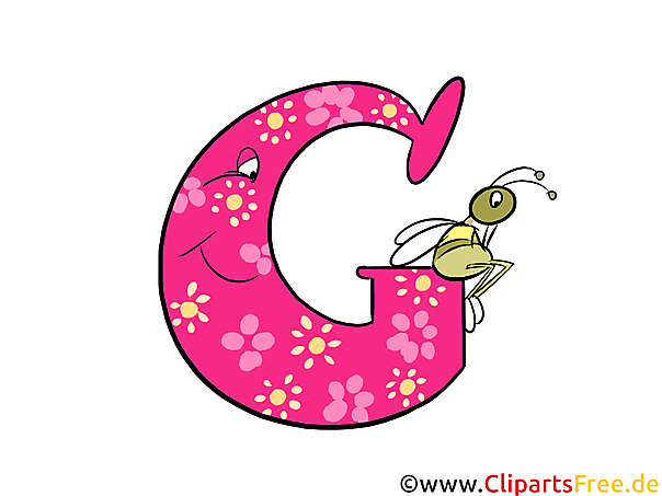 G Buchstabe in Farbe zum Drucken für Schule