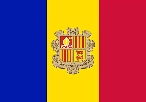 Andorra Fahne - Flaggen Bilder zum Drucken