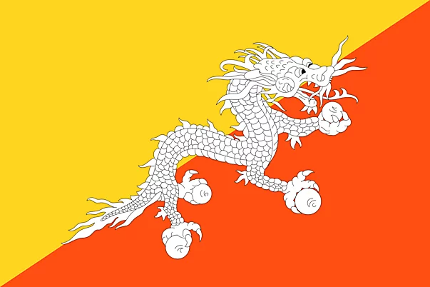 Bhutan Fahne - Flaggen der Welt für Schule zum Drucken