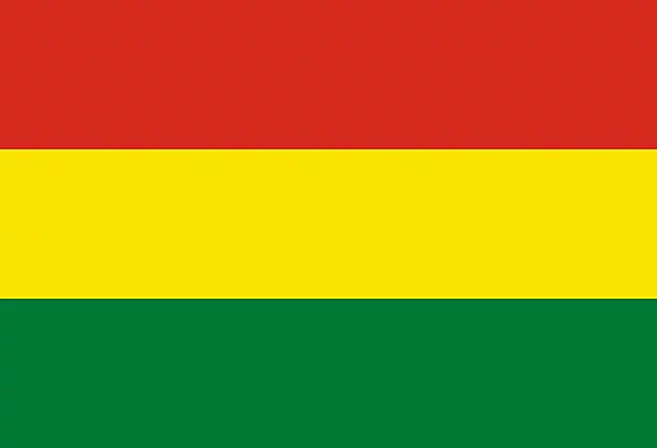 Bolivien Flagge Rot, Gelb, Grün zum Drucken