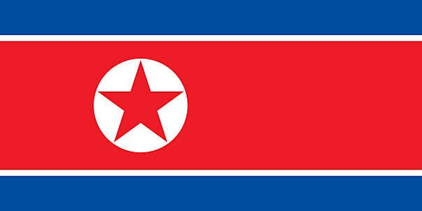 Nordkorea (Demokratischen Volksrepublik Korea) - Norkoreanische Fahne zum Drucken