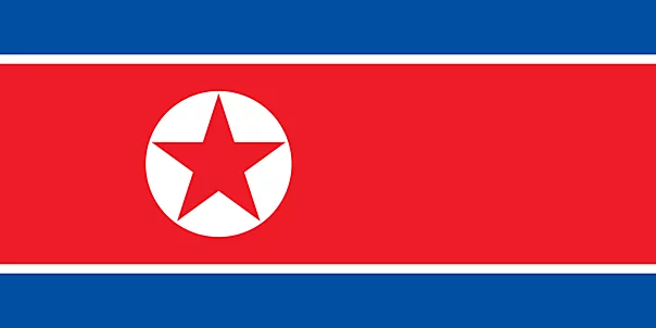 Nordkorea (Demokratischen Volksrepublik Korea) - Norkoreanische Fahne zum Drucken
