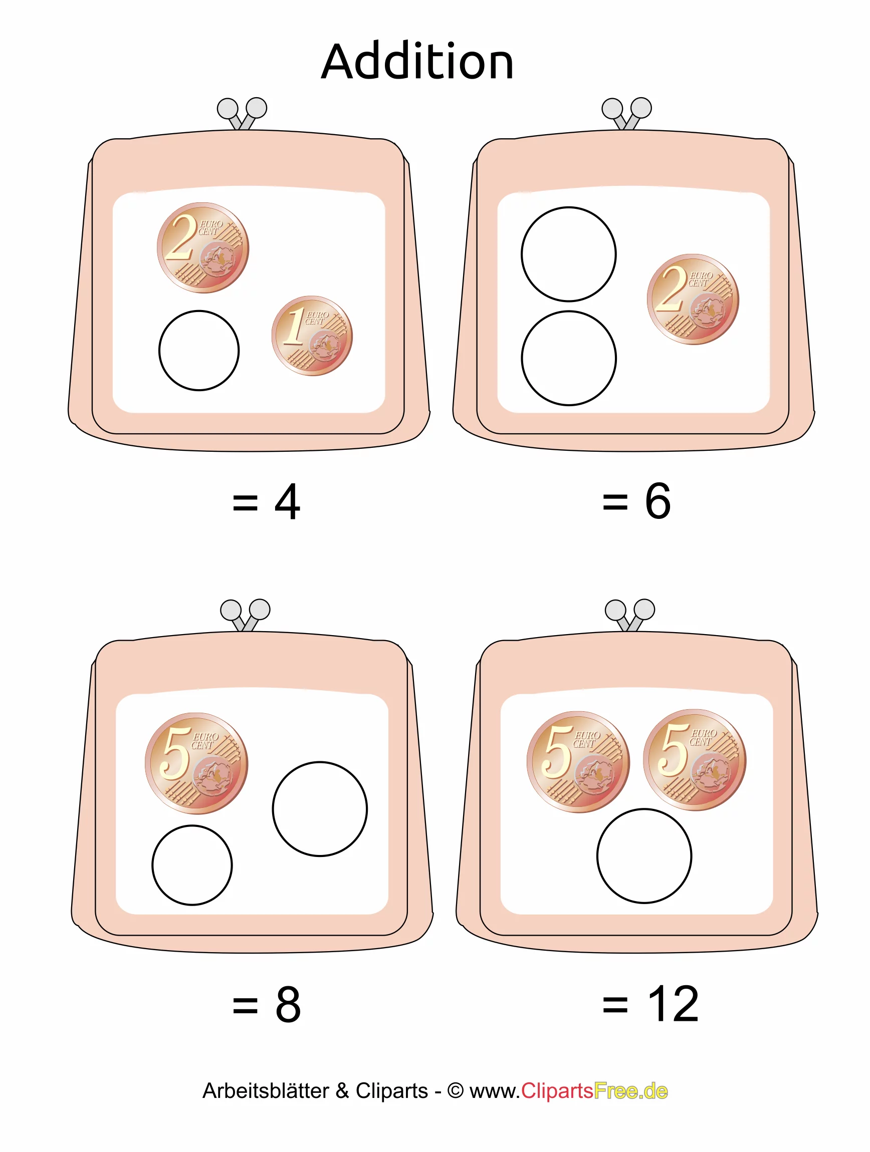 Druckvorlage für Mathematik in der 1. Klasse in der Grundschule