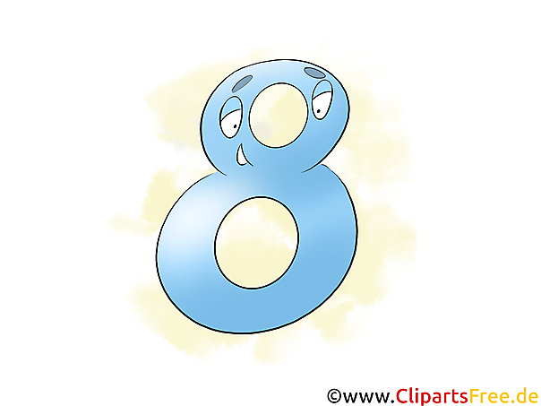 Zahl 8 zum Ausdrucken Vorlage für Unterricht