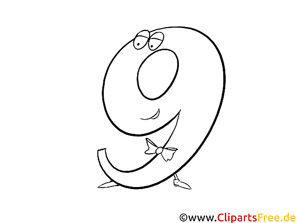 9 Ausmalbilder Ziffern