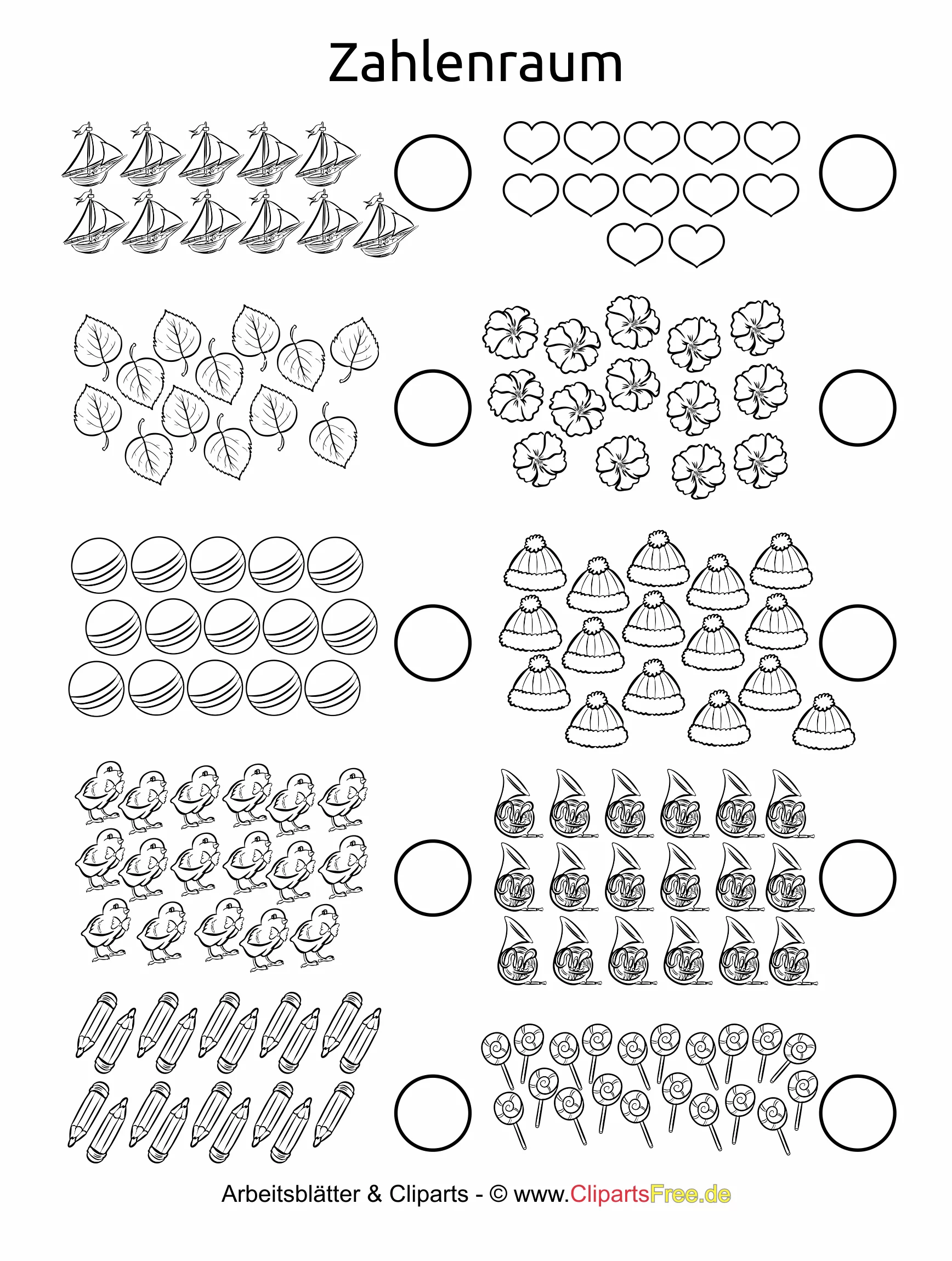 Zahlenraum bis 20 Arbeitsblatt kostenlos