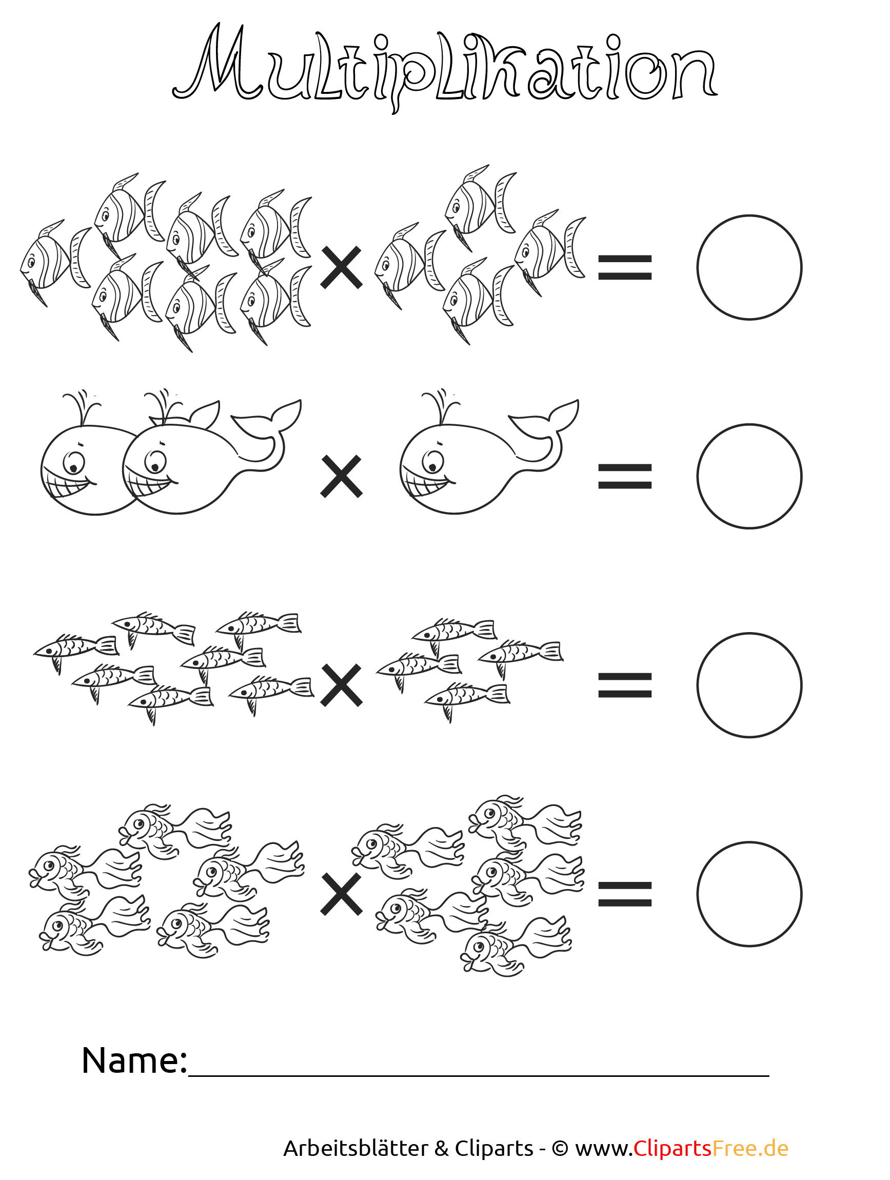 Multiplikation Arbeitsblätter zum Drucken
