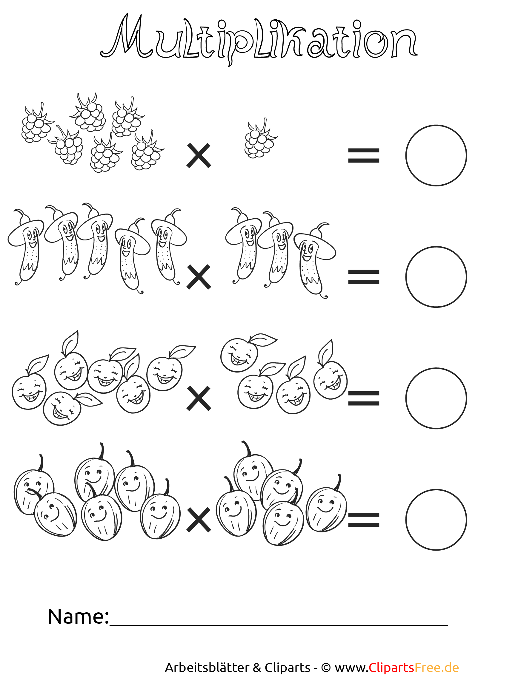 Multiplikation Druckvorlage kostenlos für Lehrer Multiplikation Druckvorlage kostenlos für Lehrer