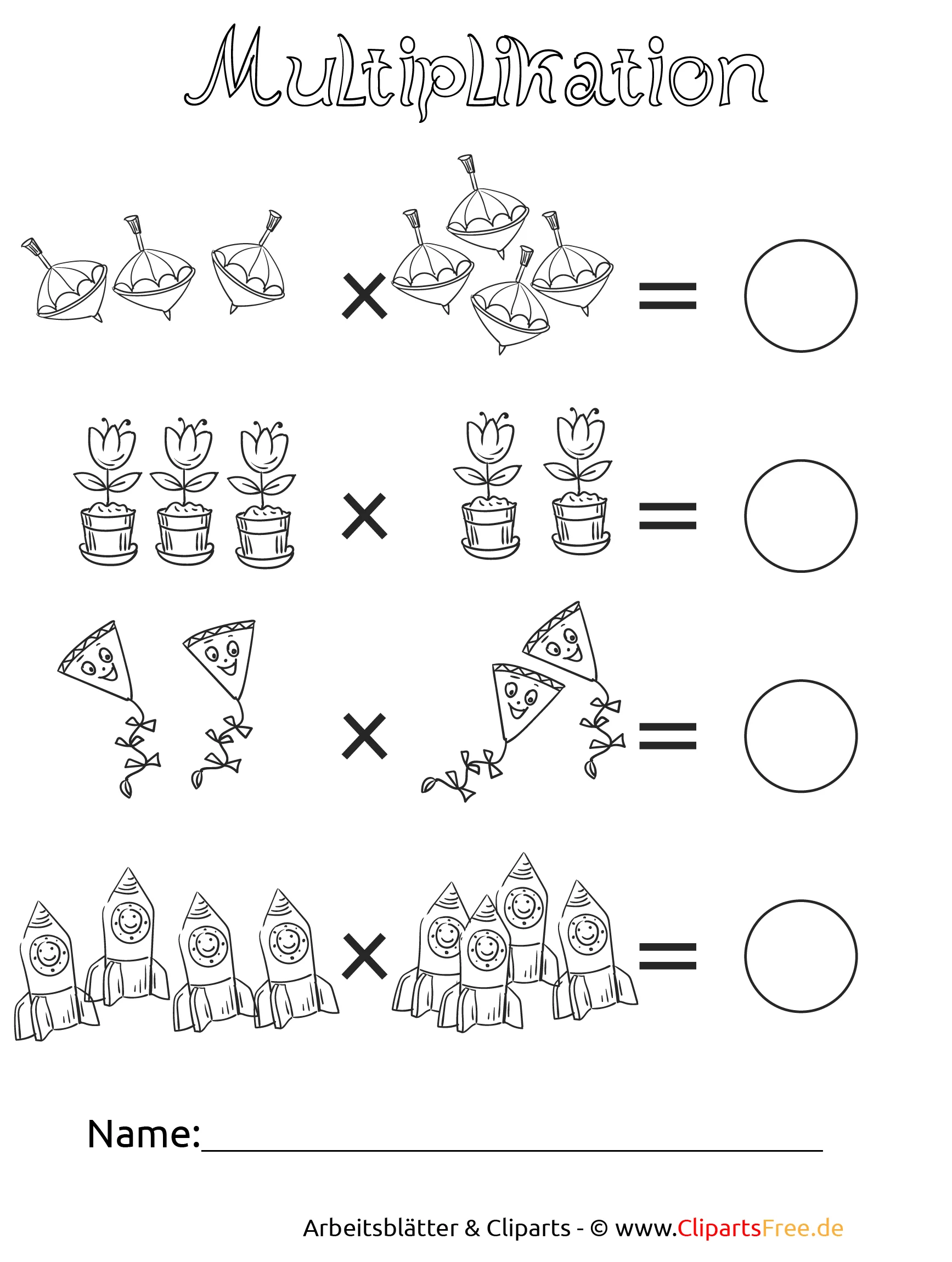 Multiplikation Druckvorlagen in der Grundschule