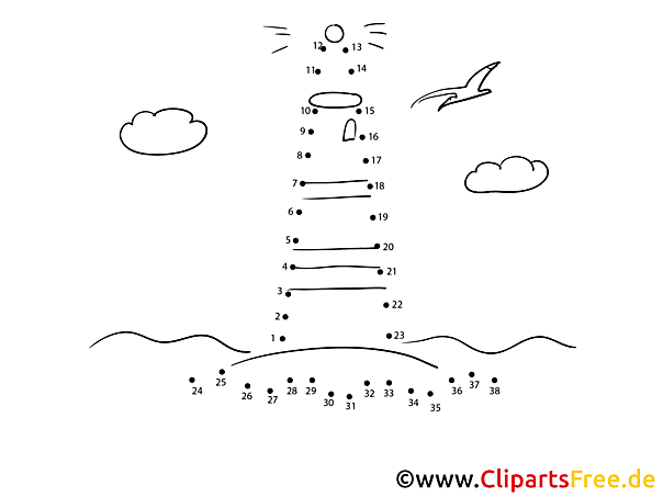 Zeichnen lernen nach Zahlen Bild-Vorlage