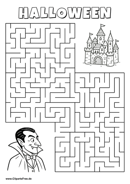 Dracula sucht Schloss Labyrinth zum Drucken
