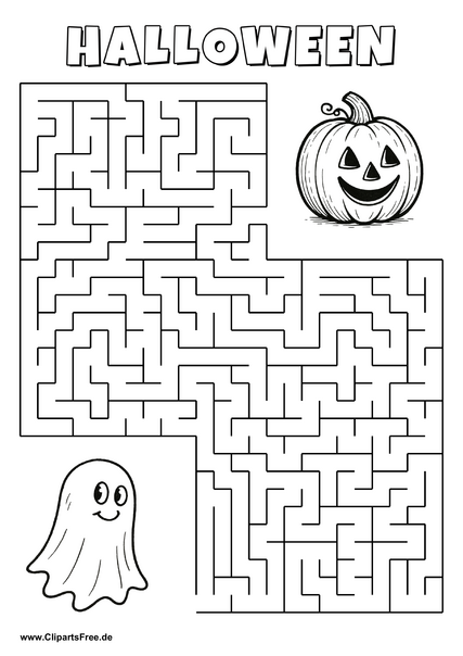 Ein freunliches Gespenst sucht Kürbis Labyrinth zum Drucken