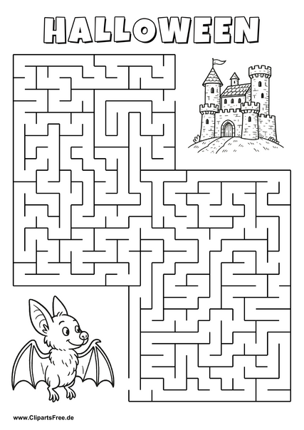 Fledermaus sucht Burg Labyrinth zum Drucken