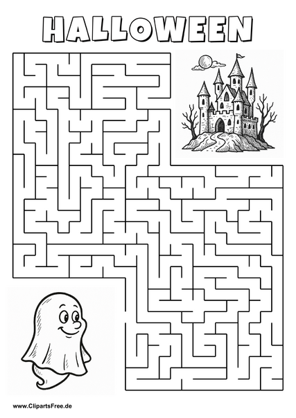 Gespenster sucht gruselige Burg Labyrinth zum Drucken