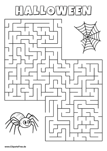 Kleine Spinne sucht ihr Netz Labyrinth zum Drucken