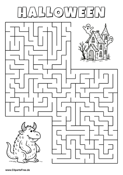 Monster sucht Spukhaus Labyrinth zum Drucken