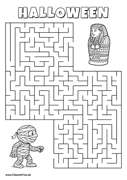 Mumie sucht Pharao-Sarkophag Labyrinth zum Drucken