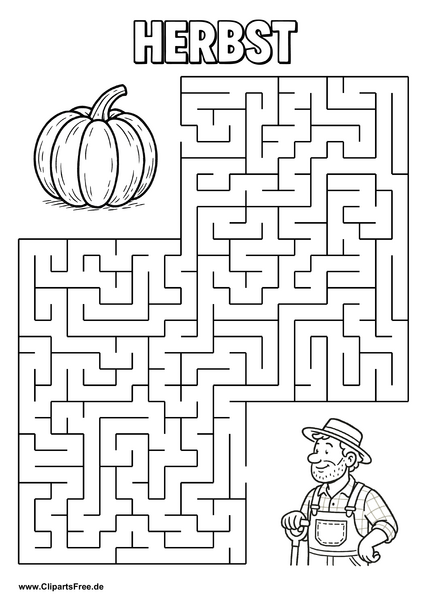 Bauer sucht Kürbis Labyrinth zum Drucken