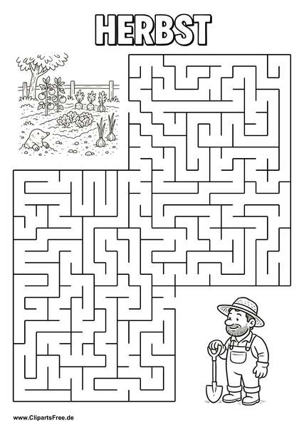 Gärtner sucht Garten Labyrinth zum Drucken als PDF