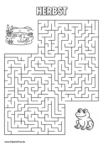 Labyrinth, Irrgarten 'Frosch sucht Weg zum Teich' drucken als PDF