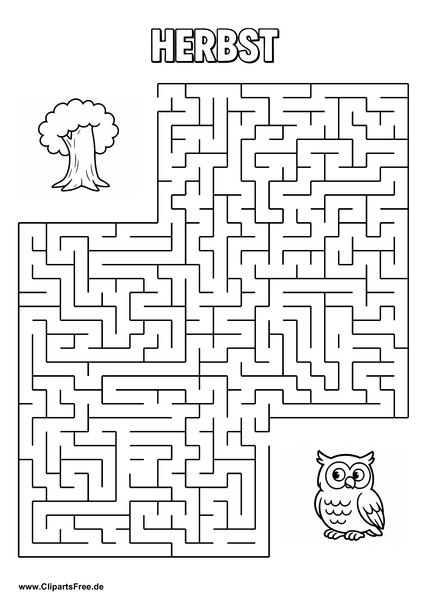 Labyrinth, Irrgarten 'Uhu und Wald' drucken als PDF