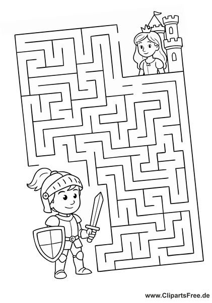 Labyrinth, Irrgarten als PDF-Bild 'Prinz und Prinzessin'