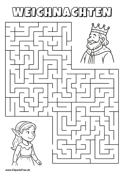 Elfin sucht König Labyrinth zum Drucken