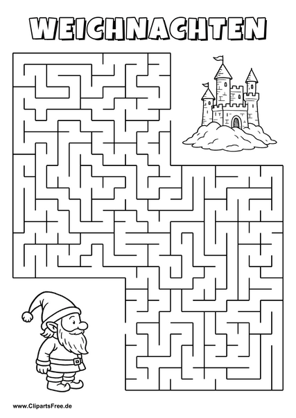 Gnom sucht Burg Labyrinth zum Drucken