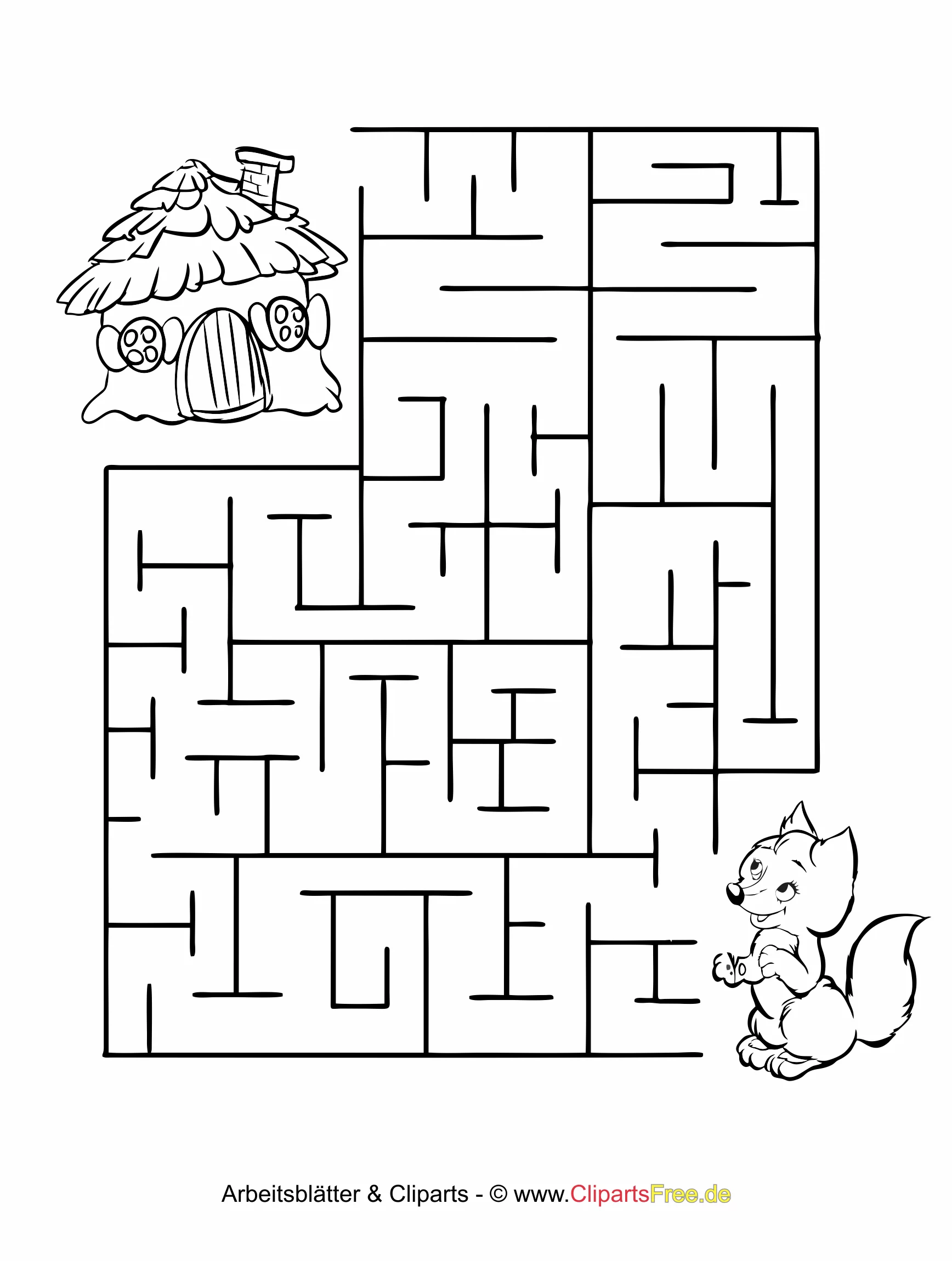 Rätsel für Kinder - Labyrinthe, Irrgarten, Malvorlagen