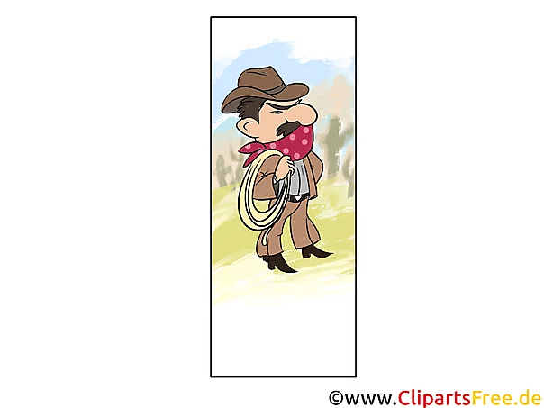Cowboy Lesezeichen zum Ausdrcken