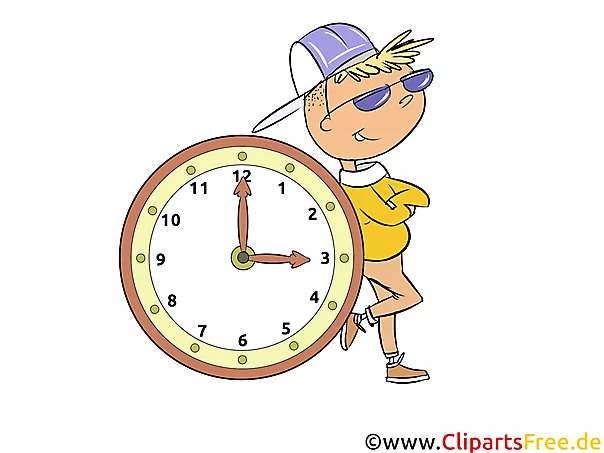 Uhr mit Kindern lernen Illustration