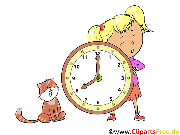 Uhrzeit lernen schöne Bilder für Grundschule