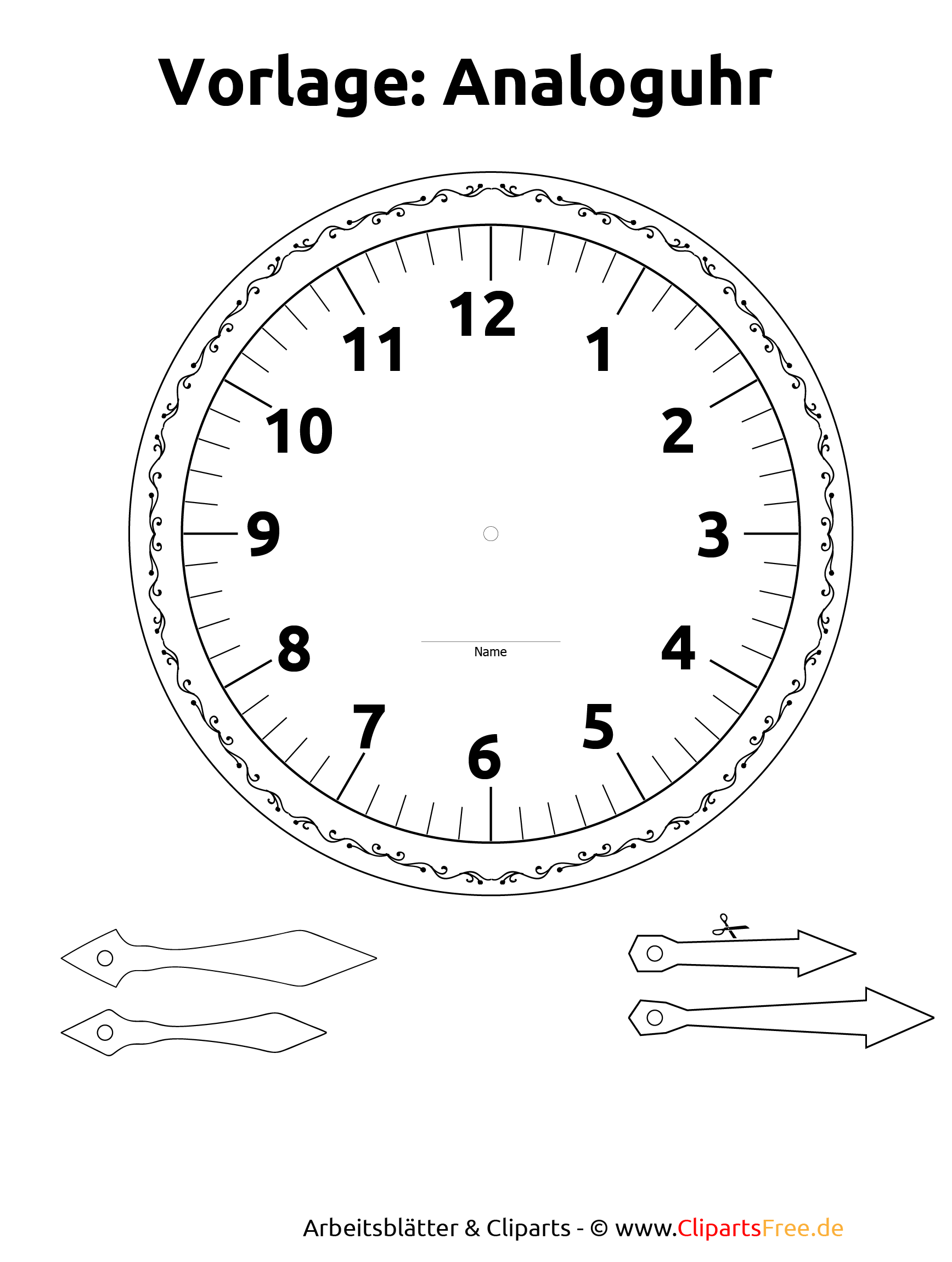 Zifferblatt Schablone