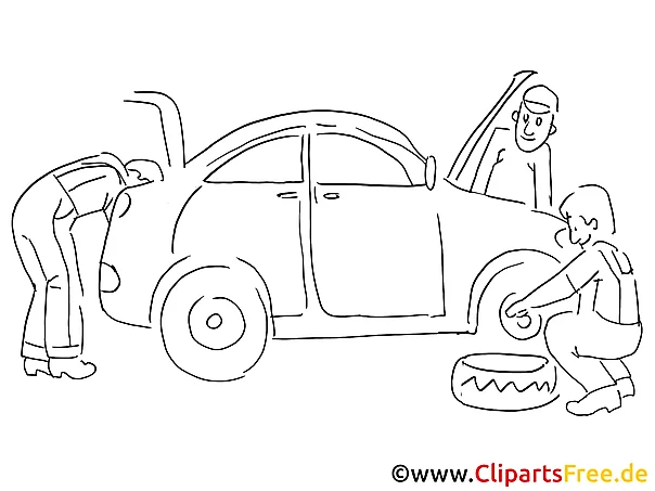 Automobile repair shop clip art black and white, graphic, pic