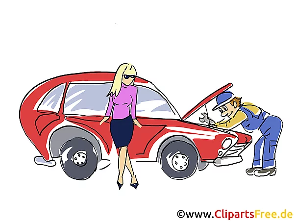 Autoreparatur, Kfz-Reparatur Clipart, Bild, Grafik, Cartoon, Illustration gratis