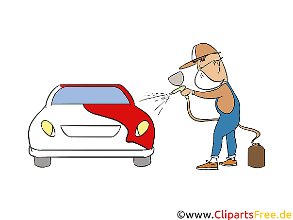 Autolackiererei, PKW lackieren Clipart, Bild, Illustration