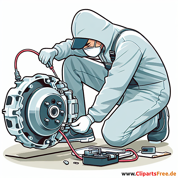 Bremskraftverstärker reparieren Clipart zum Thema Kfz-Werkstatt