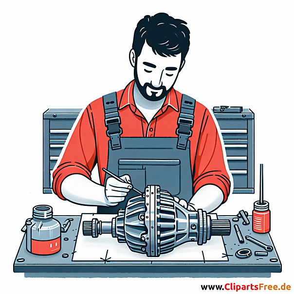 Differential reparieren Clipart zum Thema Kfz-Werkstatt