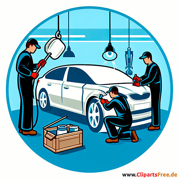 Kotflügel ausbeulen Clipart zum Thema Kfz-Werkstatt