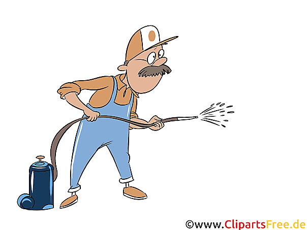 Mechanicker mit Schmierstoff in Werkstatt Clipart, Bild, Illustration